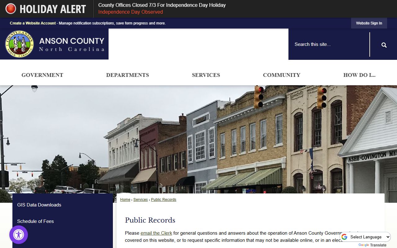 Anson County jail mugshots public records request source