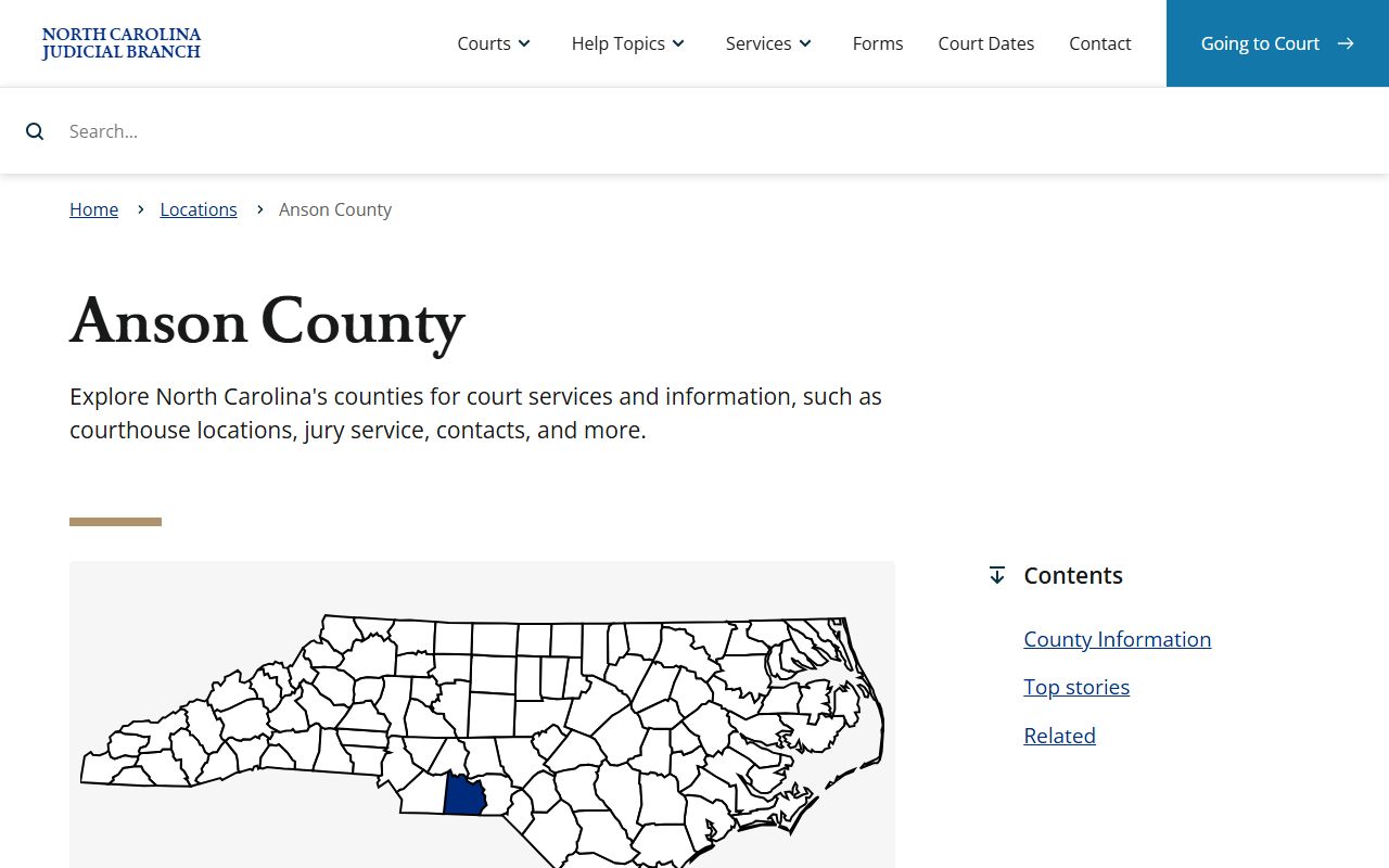 Anson County court records after jail arrest court services page