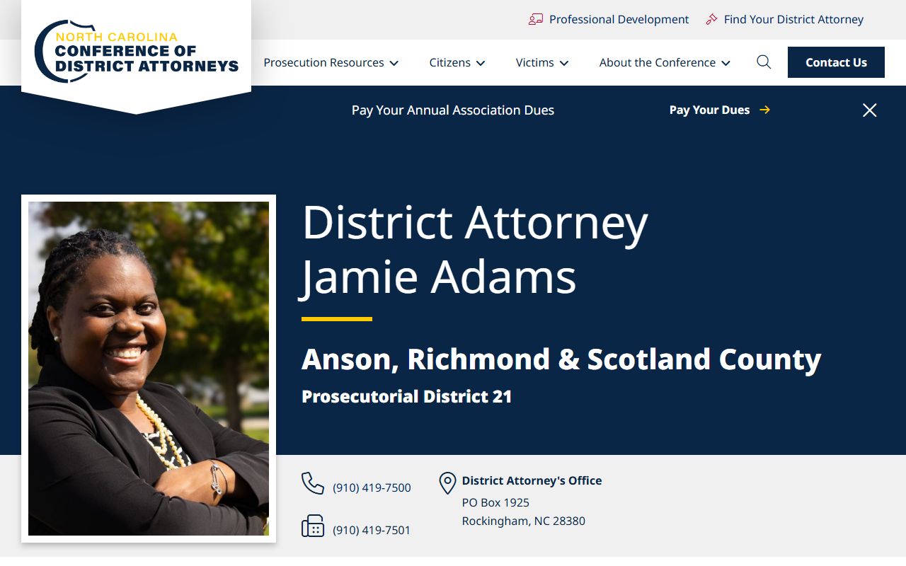 Anson County court records after arrest District Attorney District 21 source